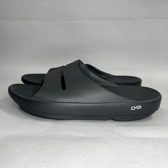 Oofos OOahh Sandals Men's Size 10 Black Running Recovery Active Beach Slides - Picture 4 of 11